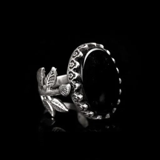 Black Aqeeq Hand Made Simple Women Ring