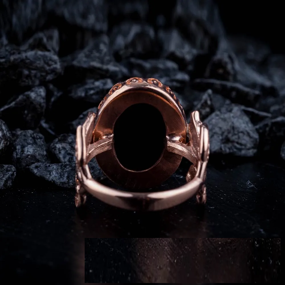 Black Aqeeq Hand Made Simple Women Ring