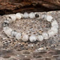 Black Rutilated Quartz Elastic Beaded Bracelet