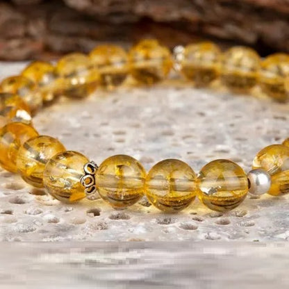 Citrine Elastic Beaded Bracelet