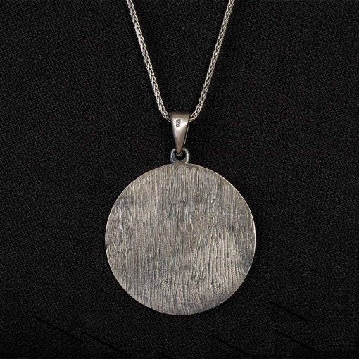 Basmala Islamic Round Silver Necklace