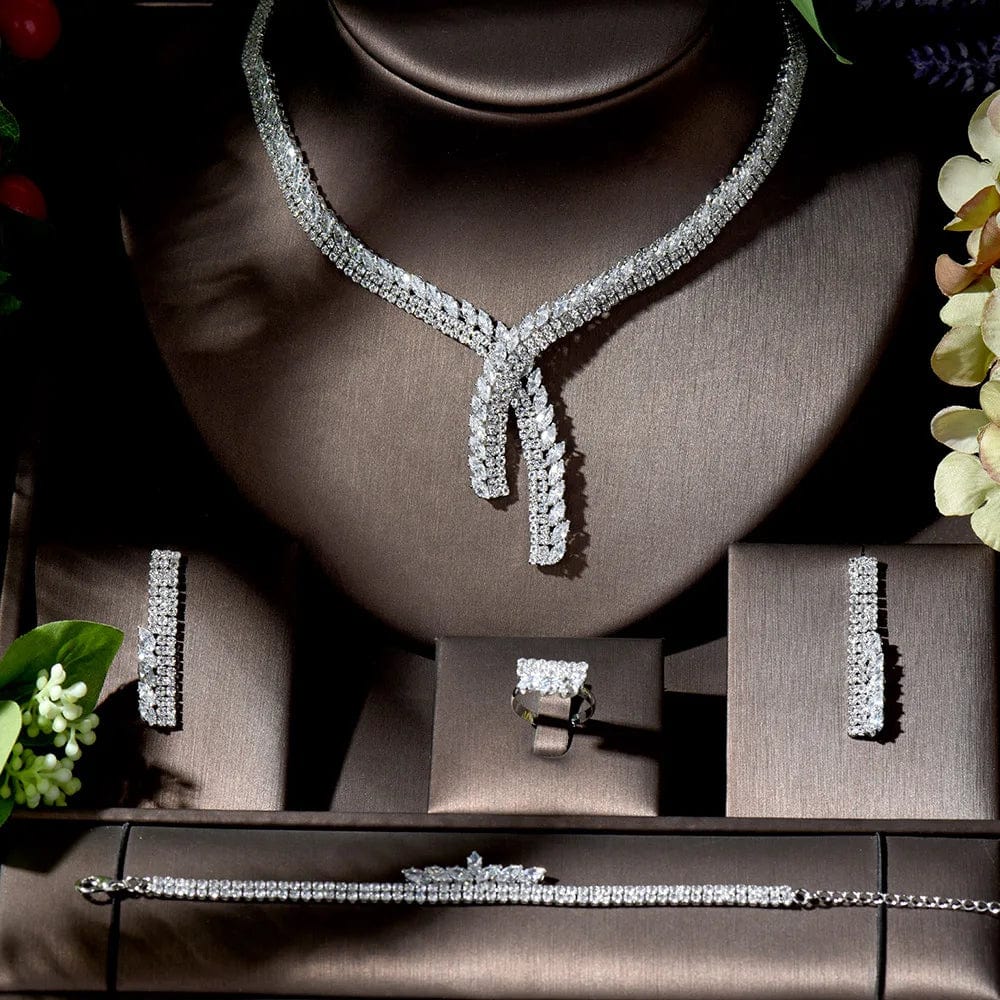 New Classic 4pcs Jewellery Set With Cubic Zirconia for Women IS1 IS2 NS2 VAL1 NS3