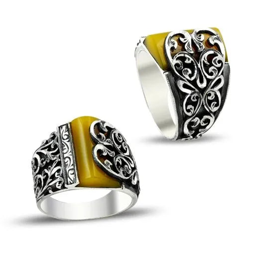 Charm Handmade Men Silver Ring 7006