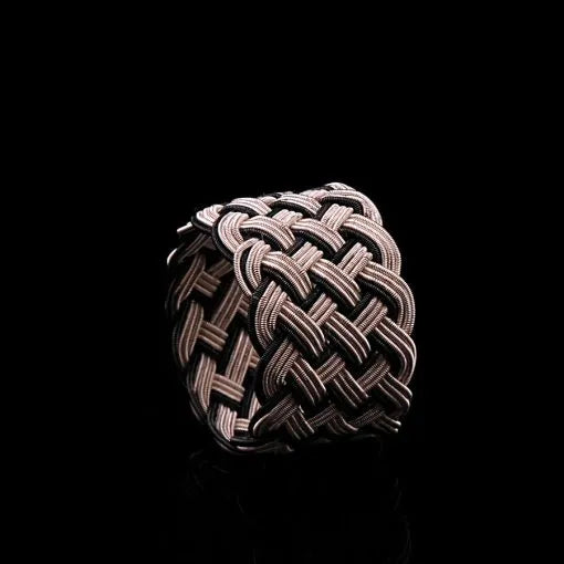 Handmade Kazaz Silver Knot Ring Wide-6