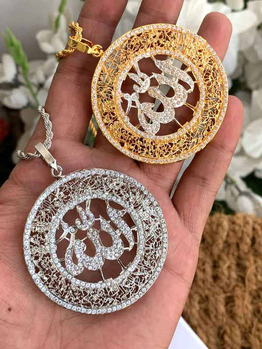 Zarcon Calligraphy Allah Pendant With 24 Inch Chain