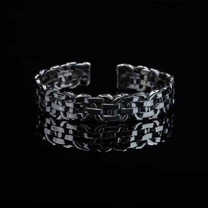 Elegant Cuban Silver Cuff Bracelet No6