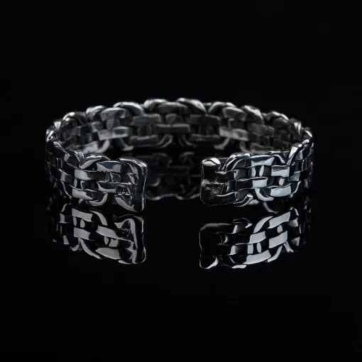 Elegant Cuban Silver Cuff Bracelet No6