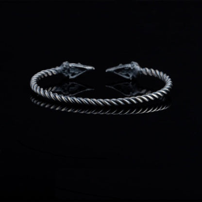 Crow Oxidized Silver Cuff Bracelet