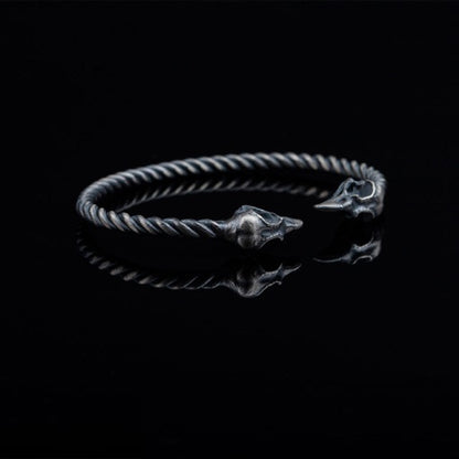 Crow Oxidized Silver Cuff Bracelet