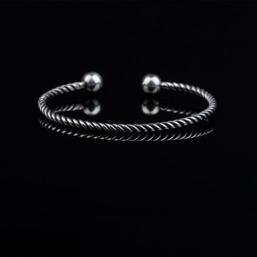 Twist Oxidized Silver Cuff Bracelet