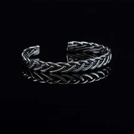 Elegant Cuban Silver Cuff Bracelet No3