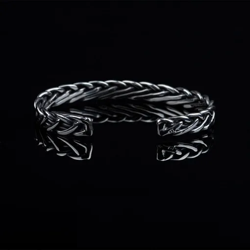 Elegant Cuban Silver Cuff Bracelet No3