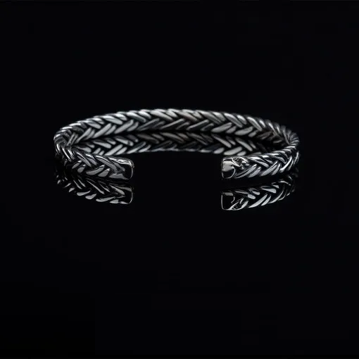 Elegant Cuban Silver Cuff Bracelet No1