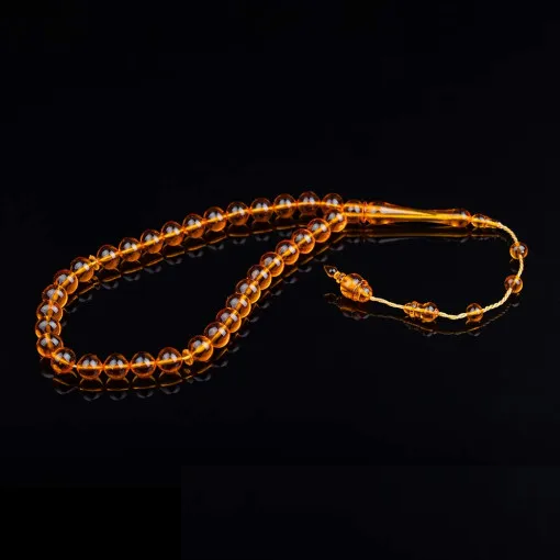 Orange Amber 33 Beads Tasbih Misbaha No1