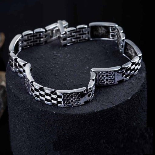 Modern Silver Chain Bracelet For Men No4