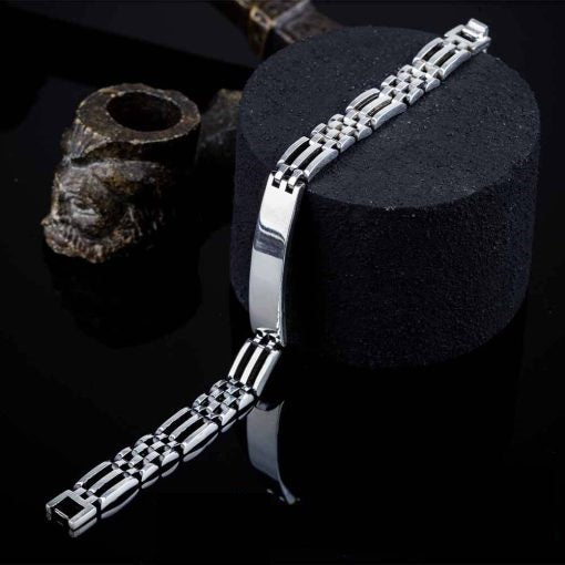 Modern Silver Chain Bracelet For Men No5