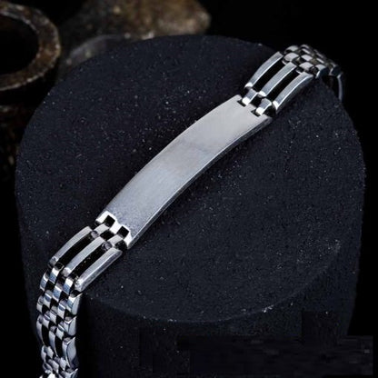 Modern Silver Chain Bracelet For Men No5