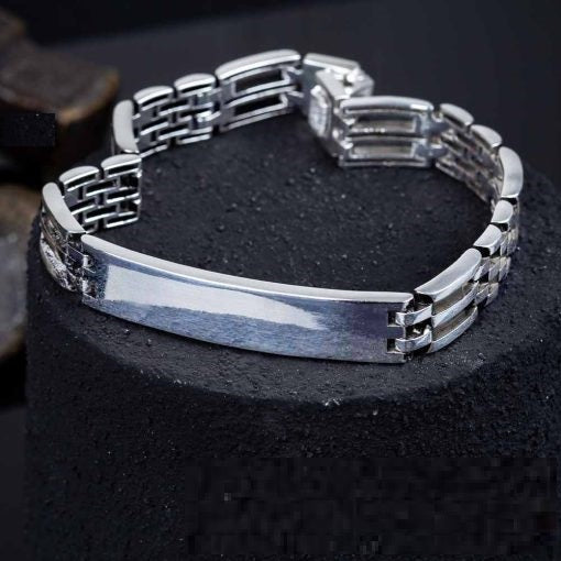 Modern Silver Chain Bracelet For Men No5