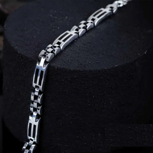 Modern Silver Chain Bracelet For Men No2