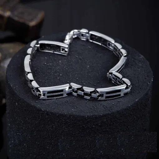 Modern Silver Chain Bracelet For Men No2