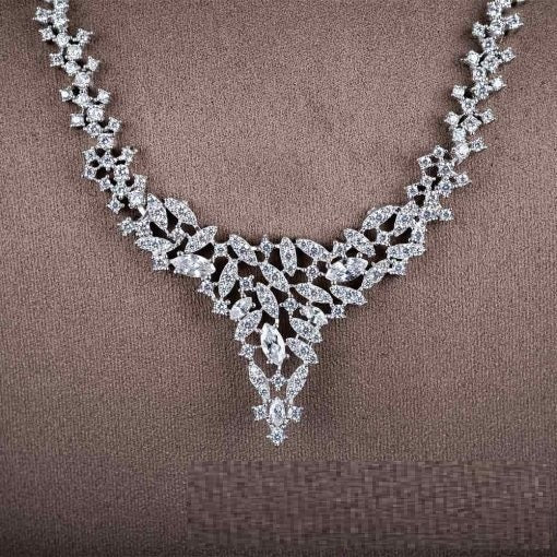 Exclusive White Zircon Bridal Silver Jewelry Set