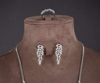 Exclusive White Zircon Bridal Silver Jewelry Set