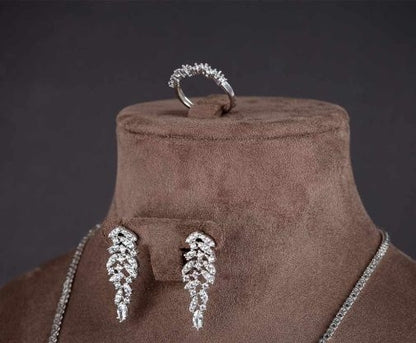 Exclusive White Zircon Bridal Silver Jewelry Set