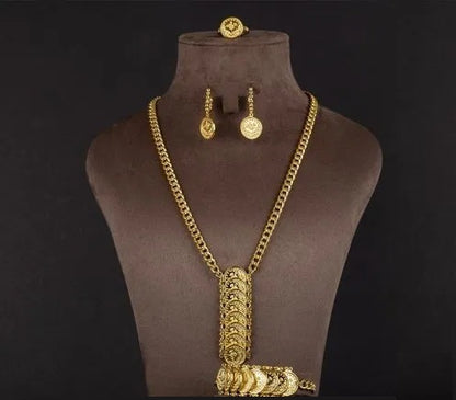 Ottoman Style Bridal Golden Jewelry Set