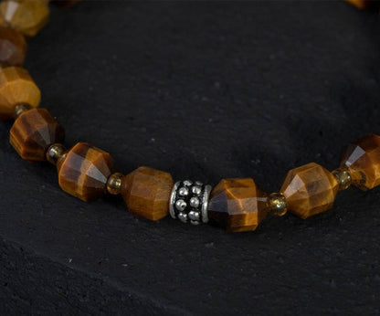 Tiger’s Eye Faceted Beaded Elastic Bracelet