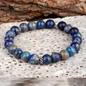 Lapis Lazuli Elastic Beaded Bracelet