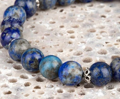 Lapis Lazuli Elastic Beaded Bracelet