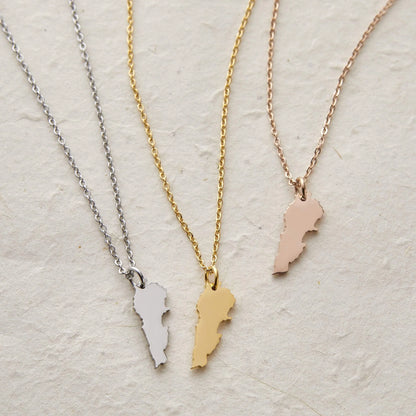 Country Map Necklace  Women