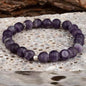 Matte Amethyst Elastic Beaded Bracelet