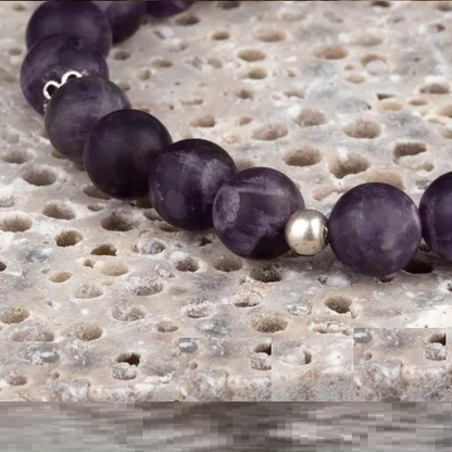 Matte Amethyst Elastic Beaded Bracelet