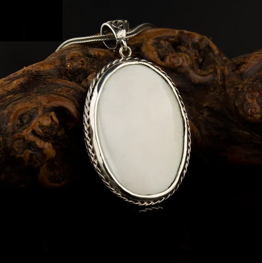 Mother Of Pearl Nacre Pendant In 925 Sterling Silver