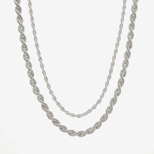 Rope Chain Necklace  Sterling Silver