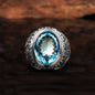 One of a Kind Blue Topaz Silver Ring No1