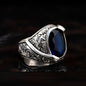 One of a Kind Blue Zircon Silver Ring No3