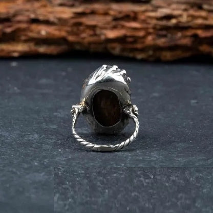 Raw Gemstone Silver Women Ring No1