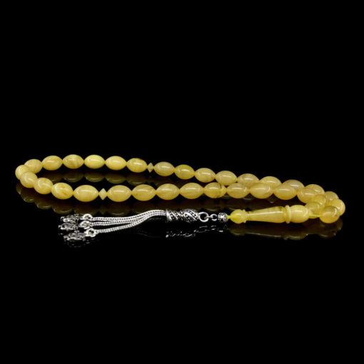 Yellow Amber Tasbih With 925 Sterling Silver Tassle-TG-1030