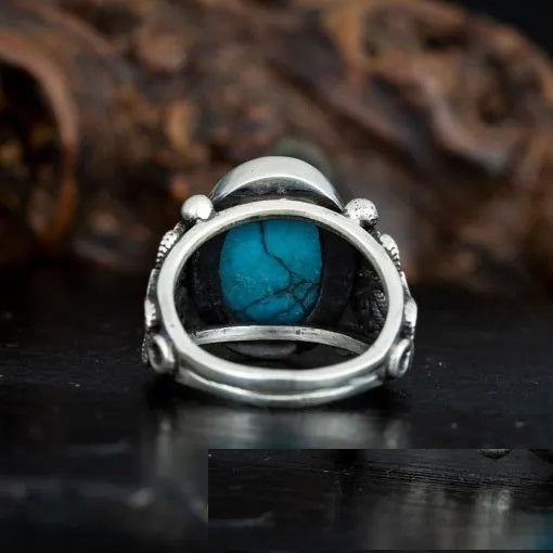 Turquoise Feroza Filigree Sides Women Ring