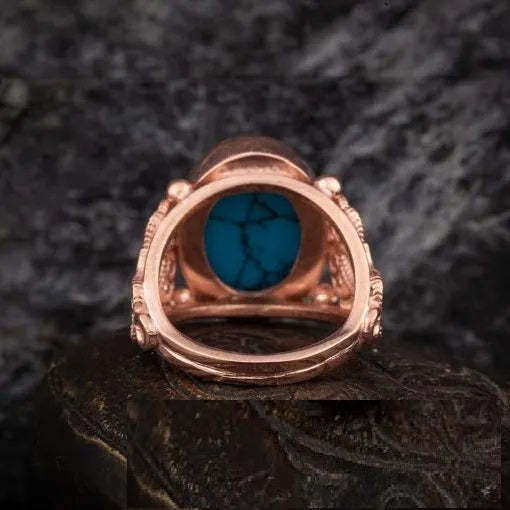 Turquoise Feroza Filigree Sides Women Ring