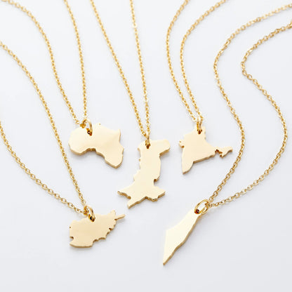 Country Map Necklace  Women