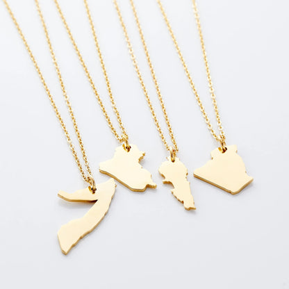 Country Map Necklace  Women