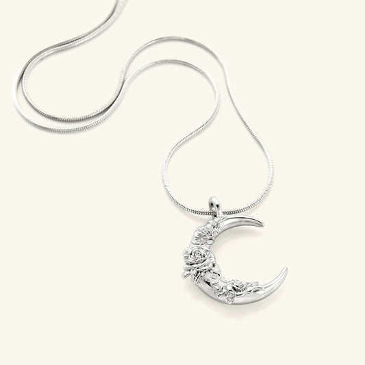 Damask Rose Crescent Necklace