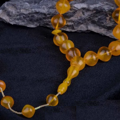 Yellow Amber Beads Tasbih Misbaha No2