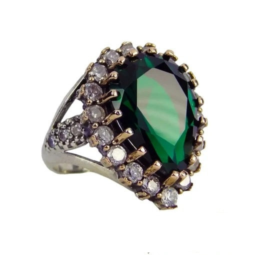 Hurrem Sultana Huyam Emerald Silver Ring