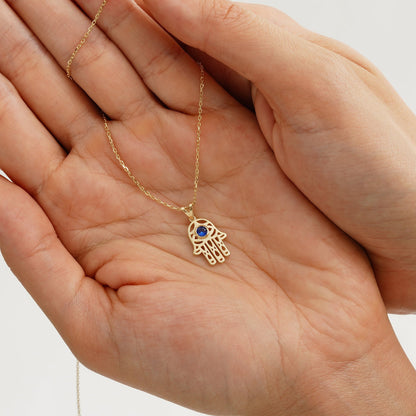 Hamsa Necklace with evil eye