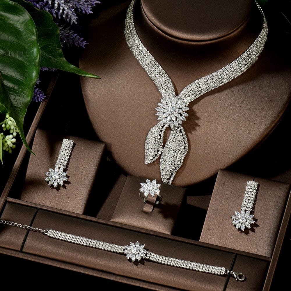 New 4pcs Jewelry Set With Cubic Zirconia for Women IS1 IS2 NS2 VAL1 NS3