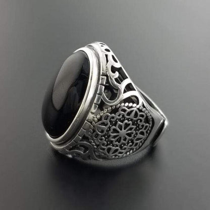 925 Sterling Silver Black Onyx Ring for Men NS3 IS1 IS2